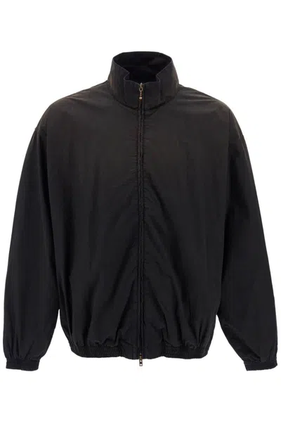 Acne Studios Logo Printed Zip-up Jacket In Black