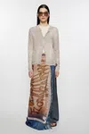 Acne Studios Oversized Print Scarf In Beige,blue