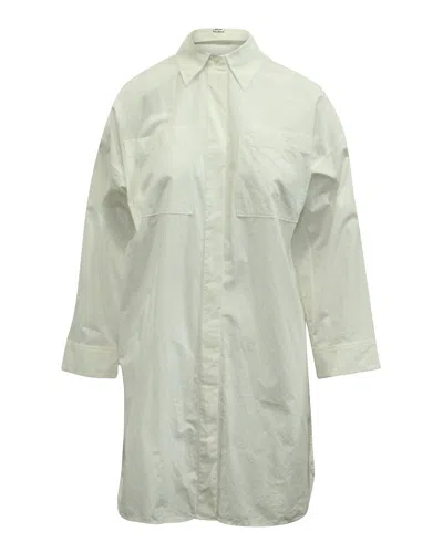 Pre-owned Acne Studios Oversized Shirt Dress In White Cotton In Neutral