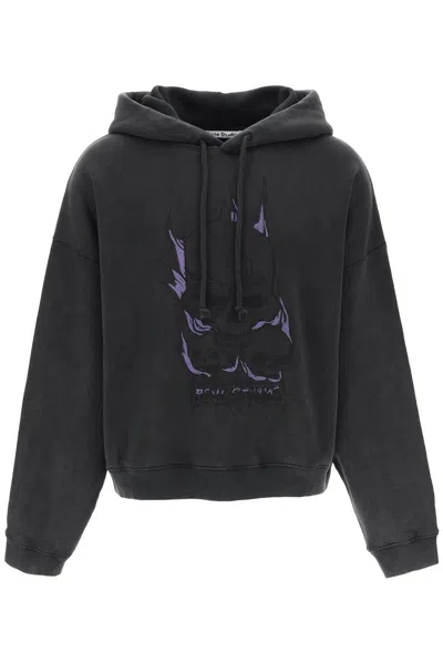 Acne Studios Oversized Skull Print Sweatshirt In Gray