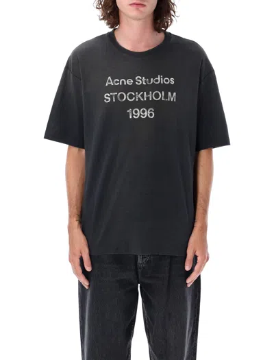 Acne Studios Oversized Stockholm Logo T-shirt In Black