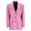 Acne Studios Oversized Suit Jacket In Pink Polyester In Pink