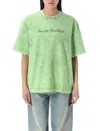 Acne Studios Oversized T-shirt With Fade-out Vintage Finish In Green