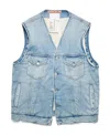 Acne Studios Padded Denim Gilet In Multicolor