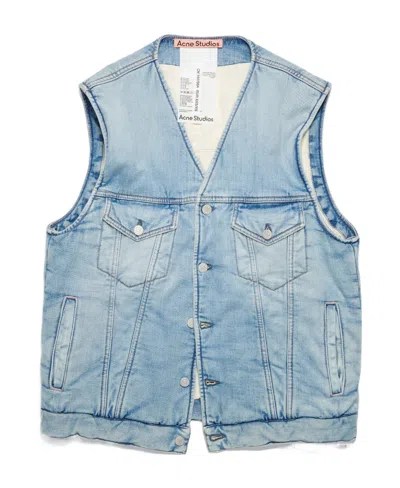 Acne Studios Padded Denim Gilet In Multicolor