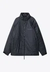 Acne Studios Black Down Jacket In Lightweight Technical Fabric In Gray