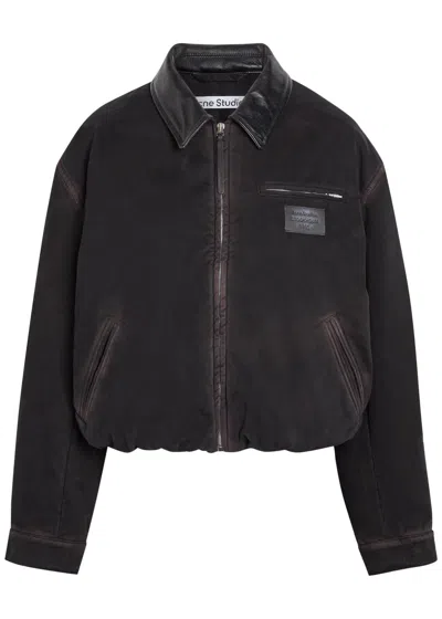 Acne Studios Padded Twill Bomber Jacket In Black