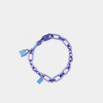 Acne Studios Padlock Chain Bracelet In Blue