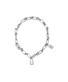 Acne Studios Padlock Chain Necklace In Gray