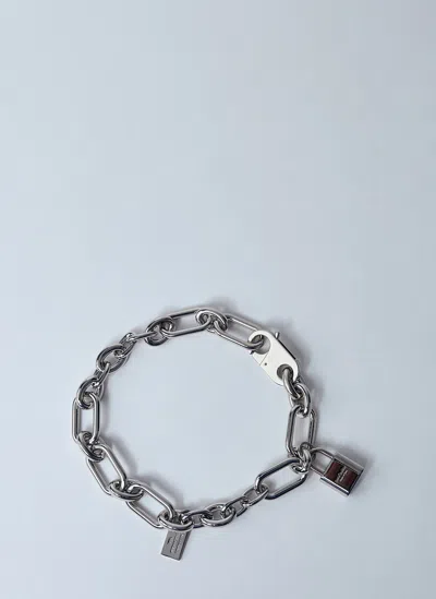 Acne Studios Padlock Chain Necklace In Silver