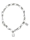 Acne Studios Padlock Chain Necklace In Silver