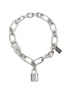 Acne Studios Padlock Chain Necklace In Silver