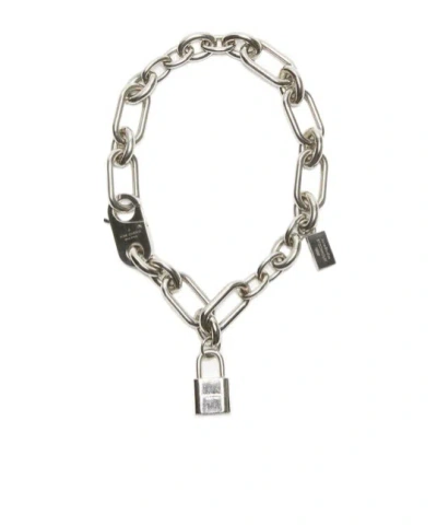 Acne Studios Padlock Chain Necklace In Yellow