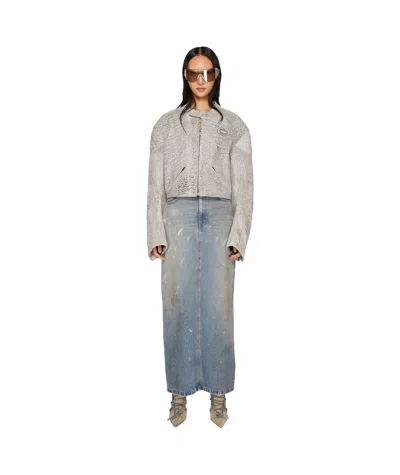 ACNE STUDIOS ACNE STUDIOS LOGO PATCH DENIM SKIRT