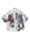 Acne Studios Paint-splatter Short-sleeve Shirt In White
