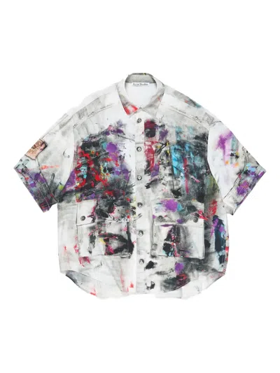 ACNE STUDIOS PAINT-SPLATTER SHORT-SLEEVE SHIRT