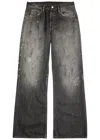 Acne Studios Paint-splatter Straight-leg Jeans In Black