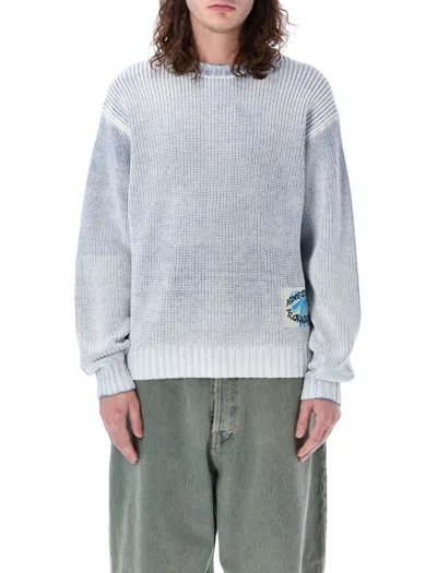 Acne Studios Painted Sweater In Light Blue For Men By