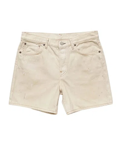 Acne Studios Paint-splatter Denim Shorts In Neutral