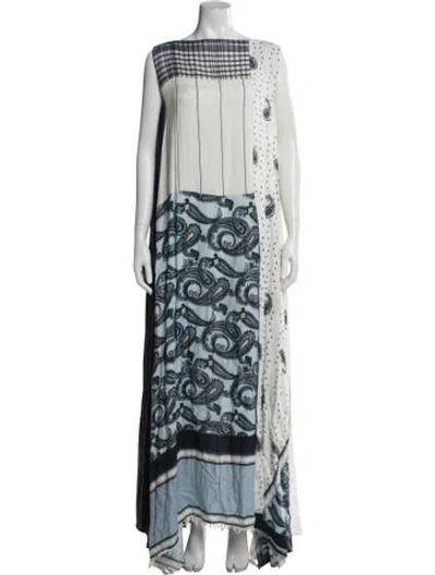 Pre-owned Acne Studios Paisley Print Long Dress In Blue