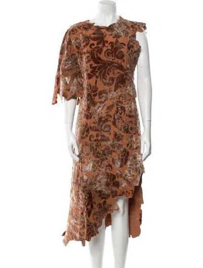 Pre-owned Acne Studios Paisley Print Long Dress W/ Tags In Brown