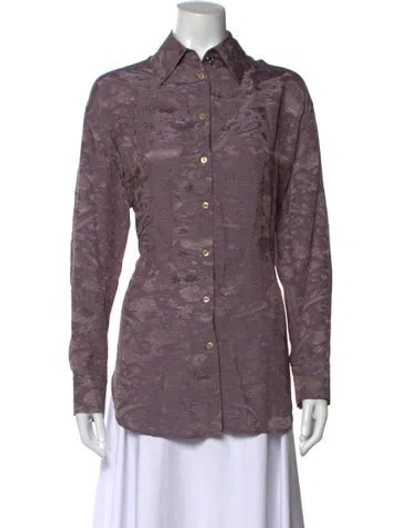 Pre-owned Acne Studios Paisley Print Long Sleeve Top In Purple