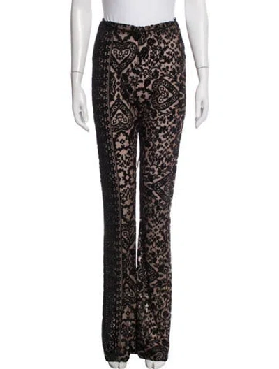 Pre-owned Acne Studios Paisley Print Wide Leg Pants In Neutrals
