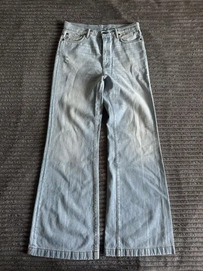 Pre-owned Acne Studios Pale Crease Light Blue Flared Baggy Denim Pants