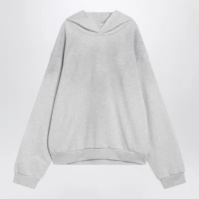 Acne Studios Pale Grey Mélange Hoodie With Logo Men In Gray