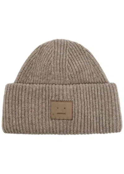 Acne Studios Pana Face Wool-blend Beanie In Brown