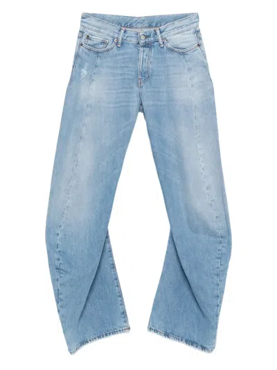Acne Studios Panelled Distressed Denim Jeans In Blau