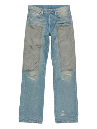 Acne Studios Panelled Distressed Jeans In Blue