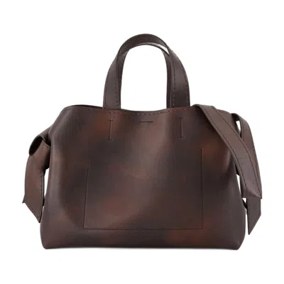 Acne Studios Panel-stitched Calfskin Tote Bag In Brown
