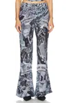 Acne Studios Printed High-rise Flared Pants In Multi Grey