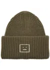 Acne Studios Pansy Embellished Wool Beanie In Khaki