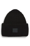 Acne Studios Pansy Face Patch Rib Wool Beanie