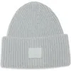 Acne Studios Pansy Face Patch Wool & Yak Hair Blend Beanie In Blue