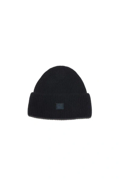 Acne Studios Pana Face Wool Beanie In Black