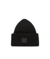 Acne Studios Pansie Face Wool Beanie In Black