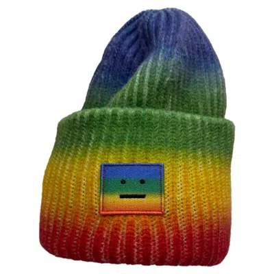 Acne Studios Pansy Rainbow Beanie In Multicolor Wool