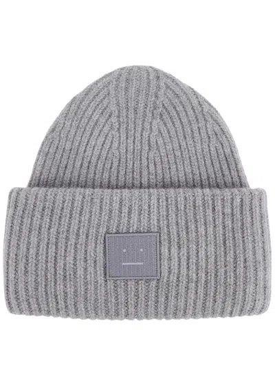 Acne Studios Pansy Ribbed-knit Beanie In Grey