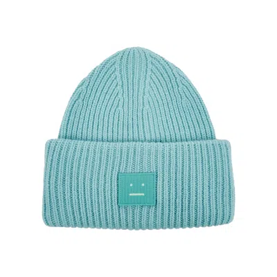 Acne Studios Pansy Ribbed Wool Beanie In Blue