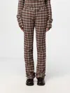 Acne Studios Womens Beigebrown Check-pattern Regular-fit Woven Flared Trousers In Beige