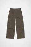 Acne Studios Mens Khaki Green Patsony Patch-pocket Wide-leg Mid-rise Cotton-blend Cargo Trousers In Khaki Green