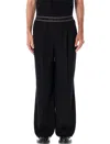 Acne Studios Wide Twill Pants With Elastic Waistband In Black