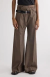 Acne Studios Partar Belted Wide Leg Pants In Brown