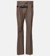 Acne Studios Partar Belted Wide Leg Pants In Brown