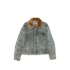 Acne Studios Shearling Collar Denim Jacket In Multi