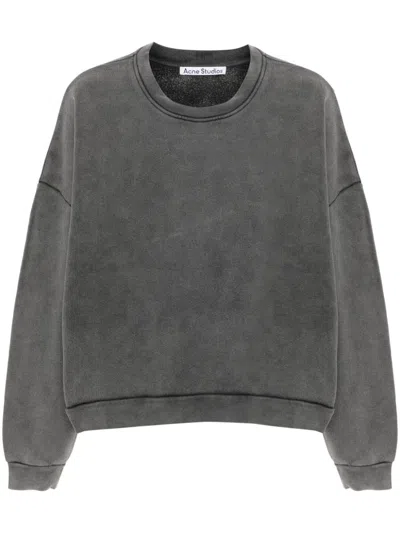 Acne Studios Relaxed Fit Crew Neck Long Sleeve Shirt In Gray
