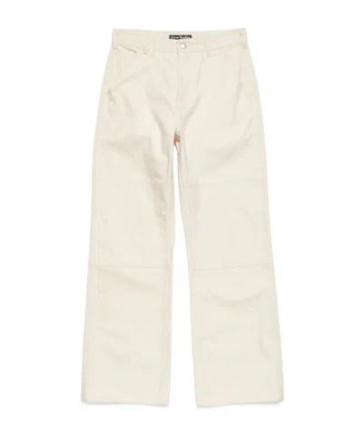 Acne Studios Patch Canvas Straight Trousers In White